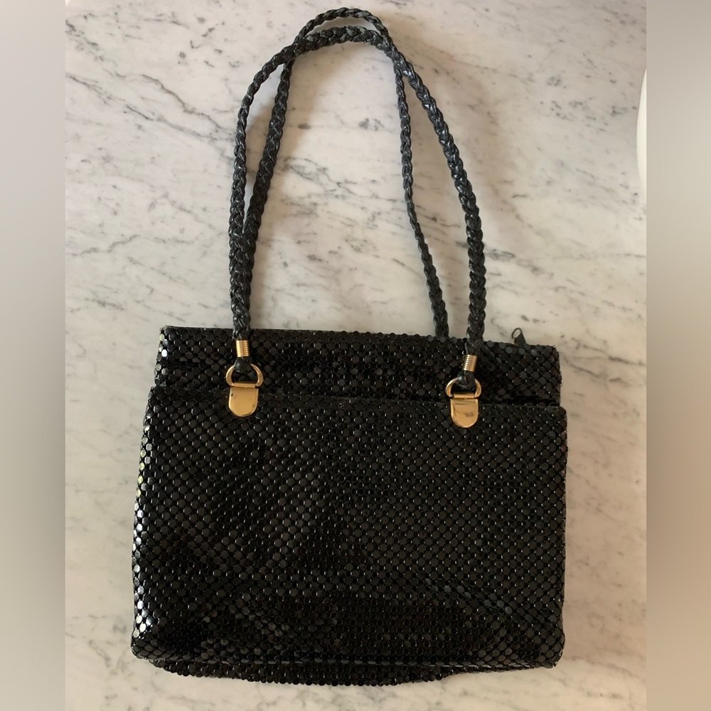 Vintage metal tote. Black